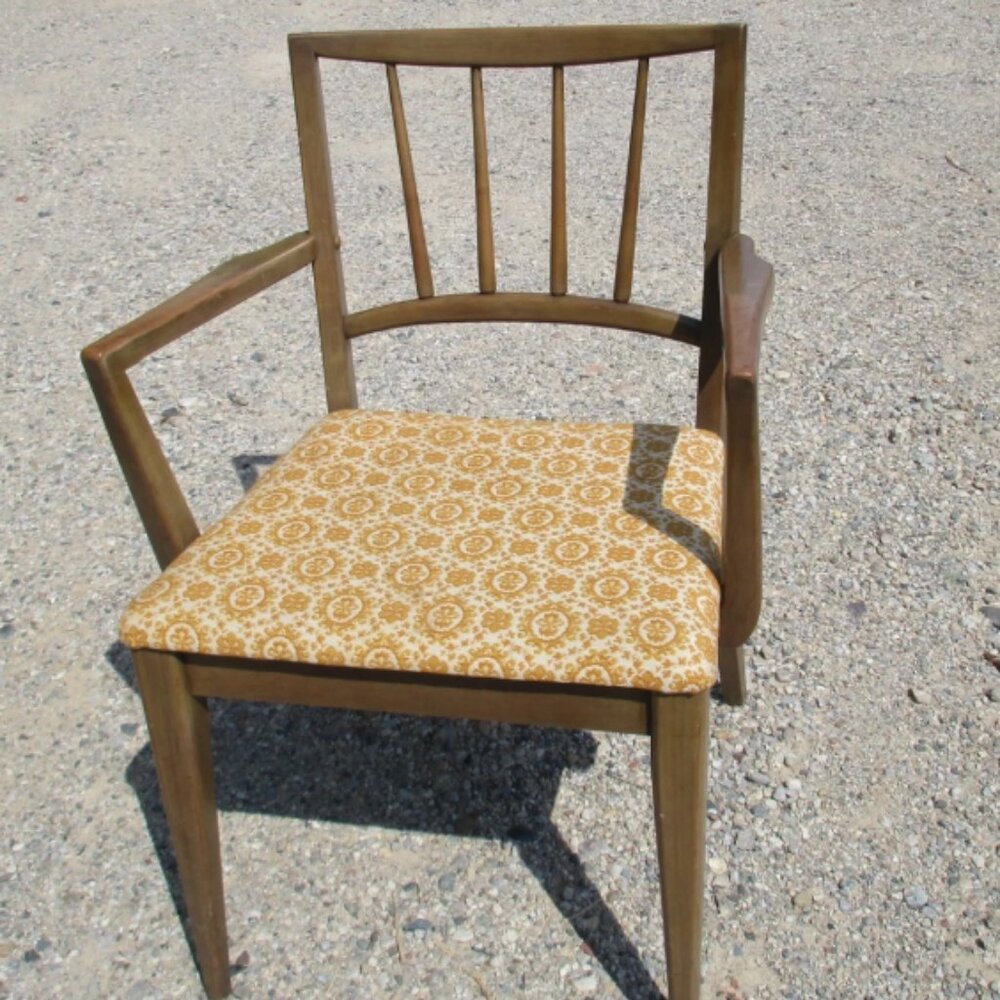 Vintage Mid Century Walnut Dining Chair (One)